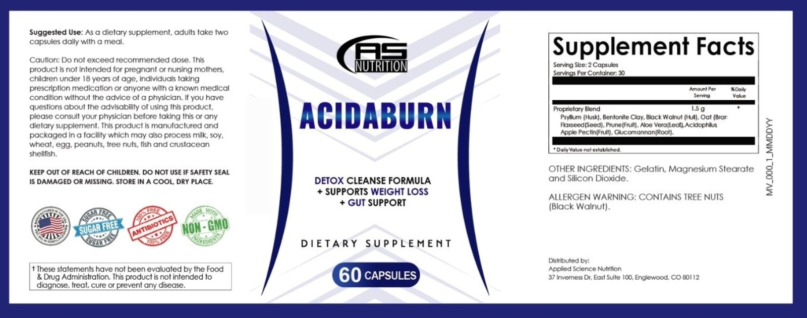 Acidaburn Supplement Facts